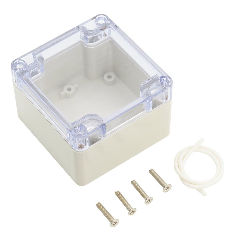 LeMotech ABS Plastic Junction Box Dustproof Waterproof IP65 Electrical Enclosure Box Universal Project Enclosure Grey with PC Transparent Clear Cover 3.3 x 3.2 x 2.2 inch (83 x 81 x 56 mm) - Image 1